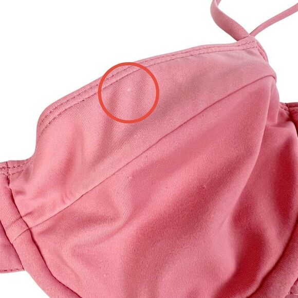 Kendall & Kylie Salmon Pink Underwire Unpadded Spaghetti Strap Bikini Top Medium - Picture 3 of 4